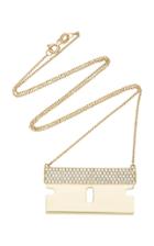 Established 18k Gold And Diamond Razor Blade Necklace