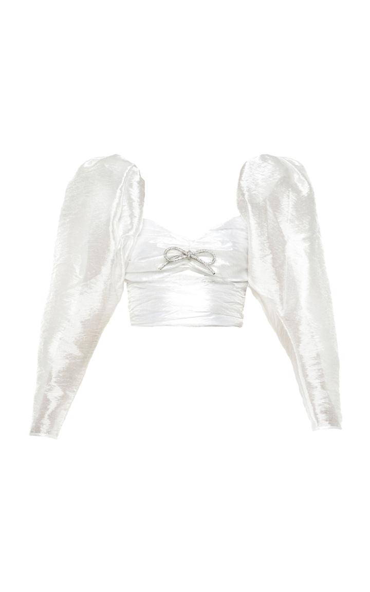Moda Operandi Mach & Mach Cutout Silk Crop Top