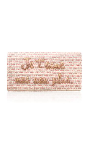 Preciously Paris Je T'aime Moi Non Plus Tweed Clutch