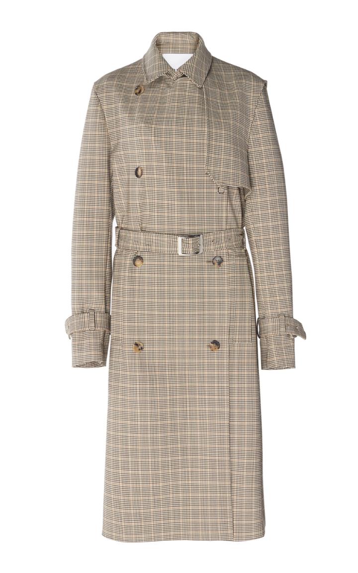 Paco Rabanne Checked Wool-blend Trench Coat