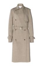 Paco Rabanne Checked Wool-blend Trench Coat