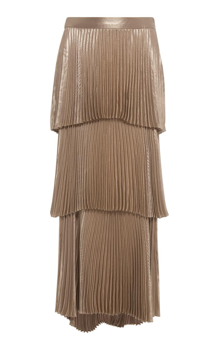 A.l.c. Harley Metallic Tiered Pleated Skirt