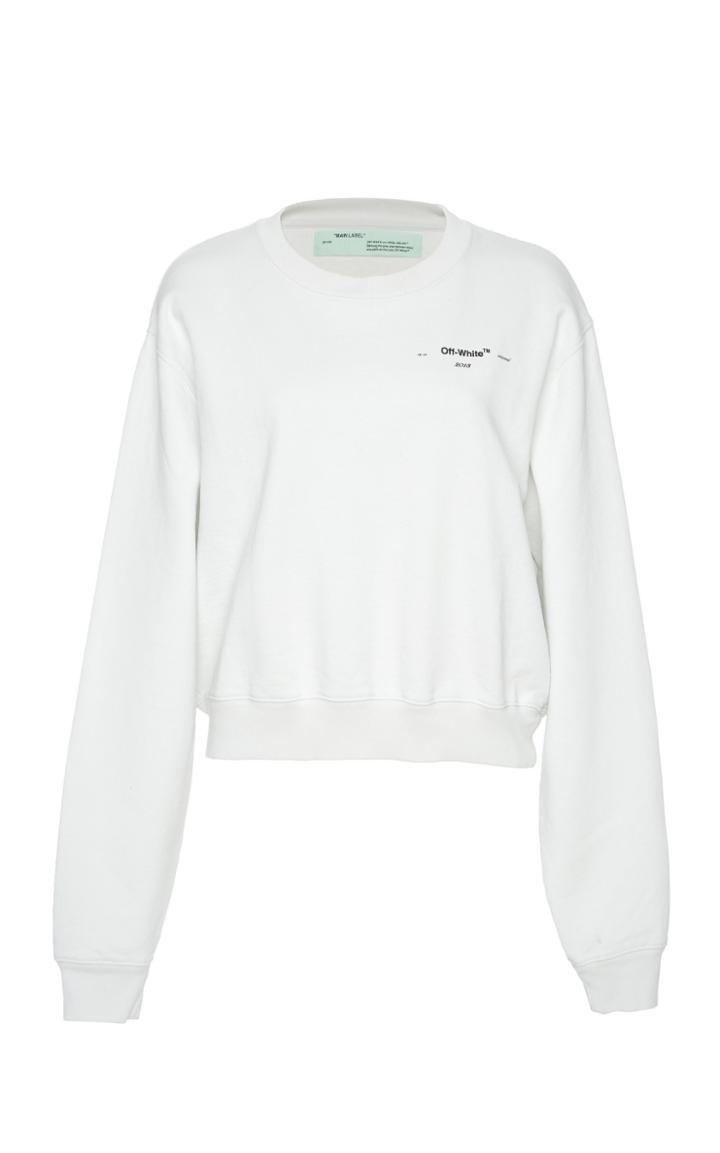 Off-white C/o Virgil Abloh Hanna Leaves Cropped Cotton Pullover