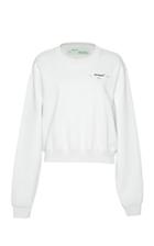 Off-white C/o Virgil Abloh Hanna Leaves Cropped Cotton Pullover