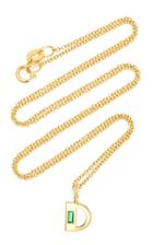 Moda Operandi Lizzie Mandler 18k Yellow Gold Petite Emerald Deco Initial Necklace