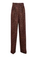 Sara Battaglia High-waisted Leopard-print Trouser Pants