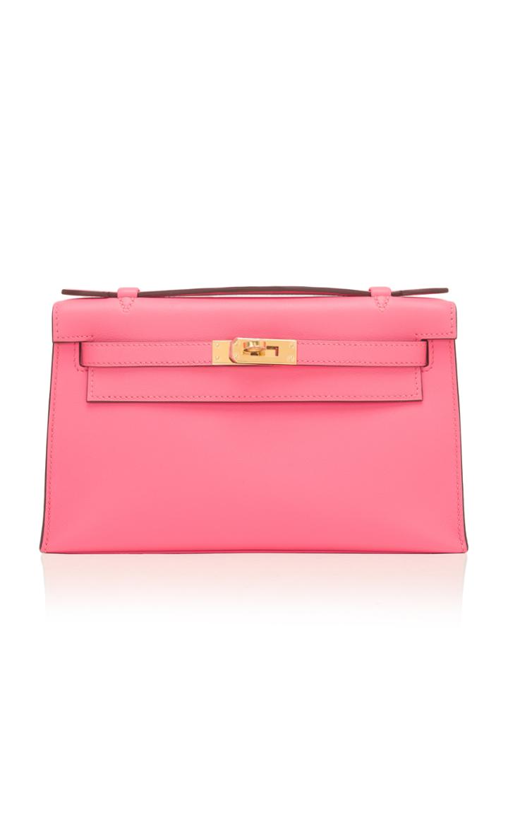 Madison Avenue Couture Hermes Rose Azalea Swift Leather Mini Kelly Pouchette