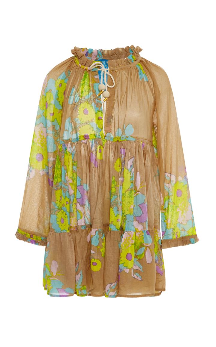 Yvonne S Floral-print Cotton Mini Dress
