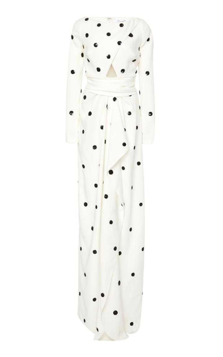 Oscar De La Renta Long Sleeve Gown