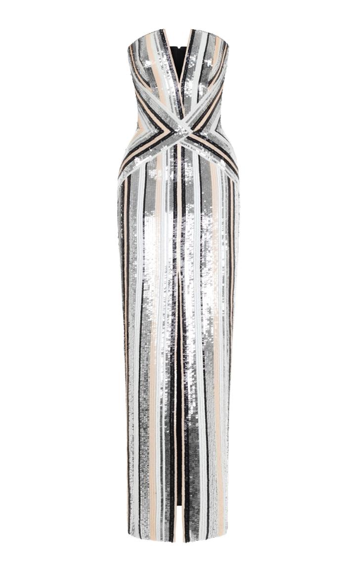 Rasario Sequin Fitted Gown