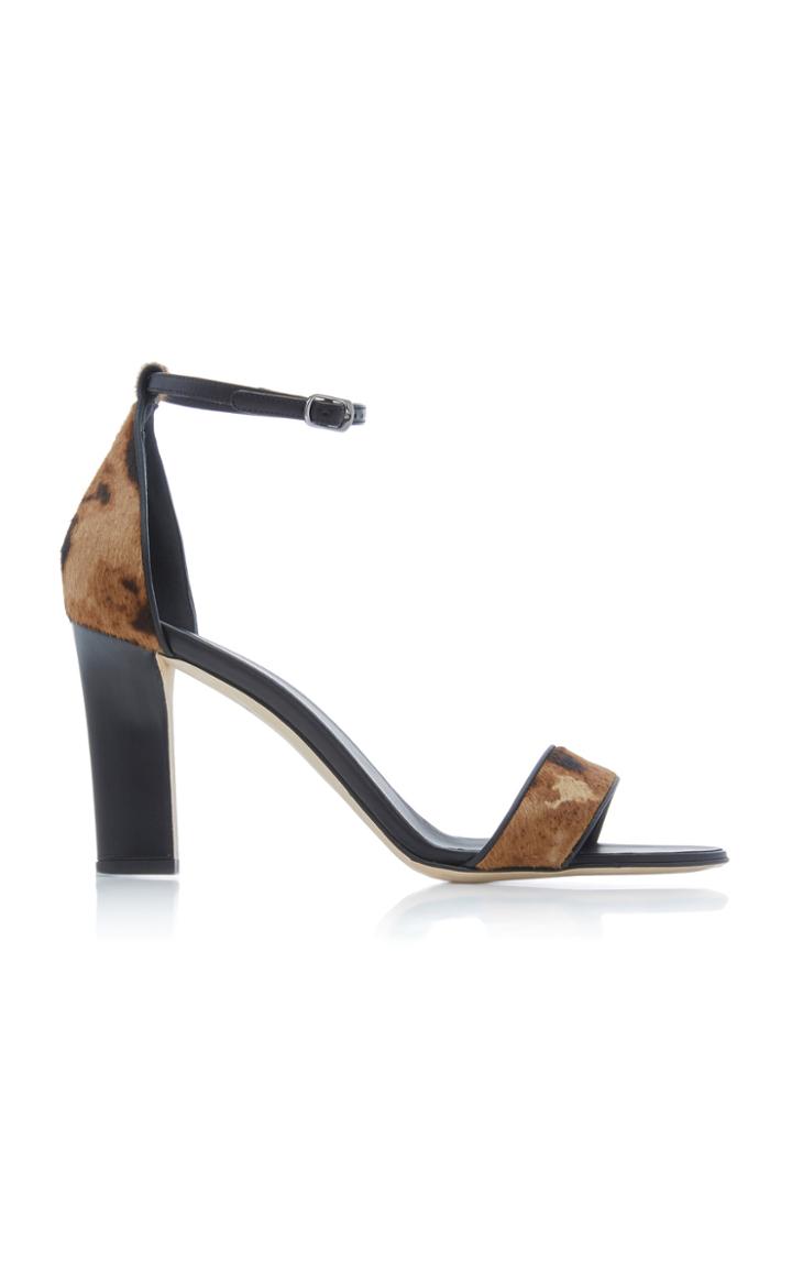Victoria Beckham Anna Leopard Print Leather Sandals