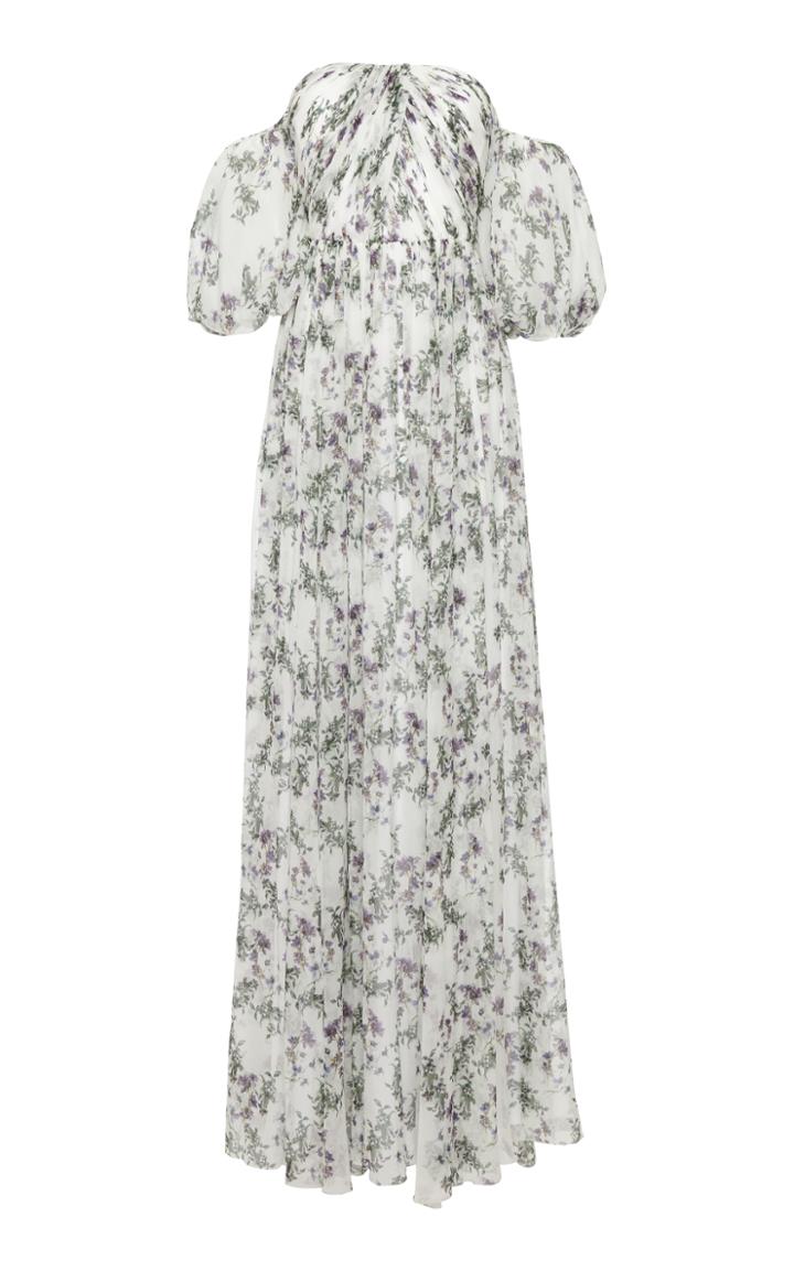 Blumarine Strapless Floral Gown