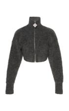 Alessandra Rich Mohair Cropped Zip Up Jumper