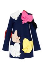 Msgm Double Crepe Dress With 3d Hearts