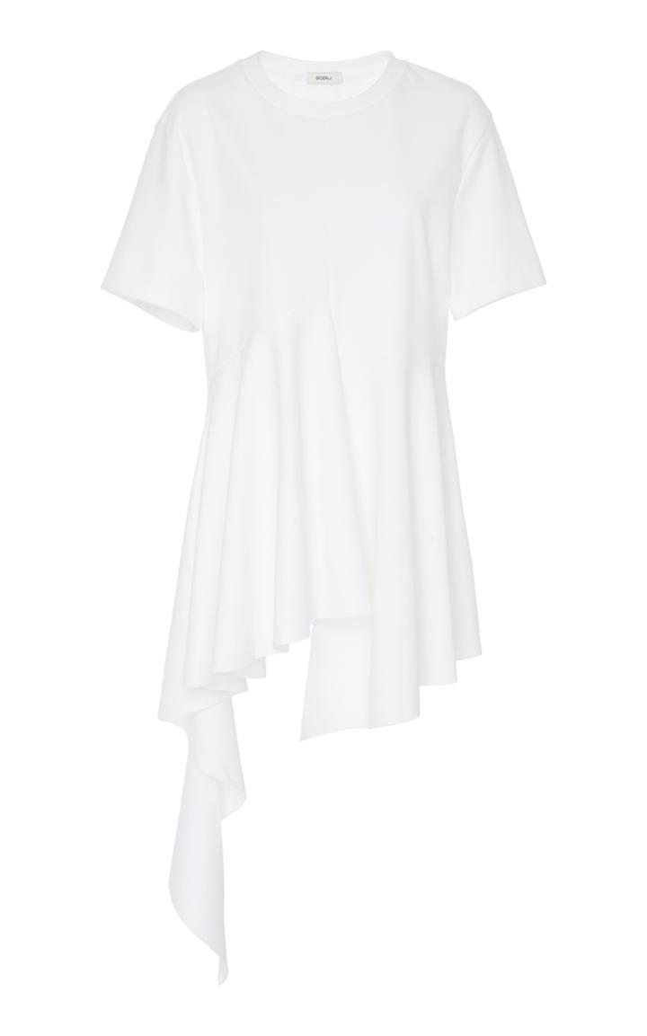 Goen.j Asymmetric Paneled Cascading Jersey Top