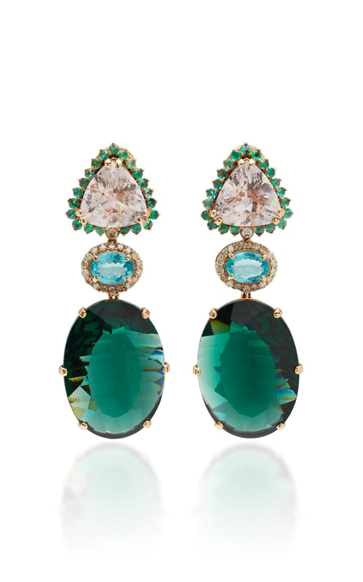 Luisa Alexander 18k Gold And Multi-stone Earrings