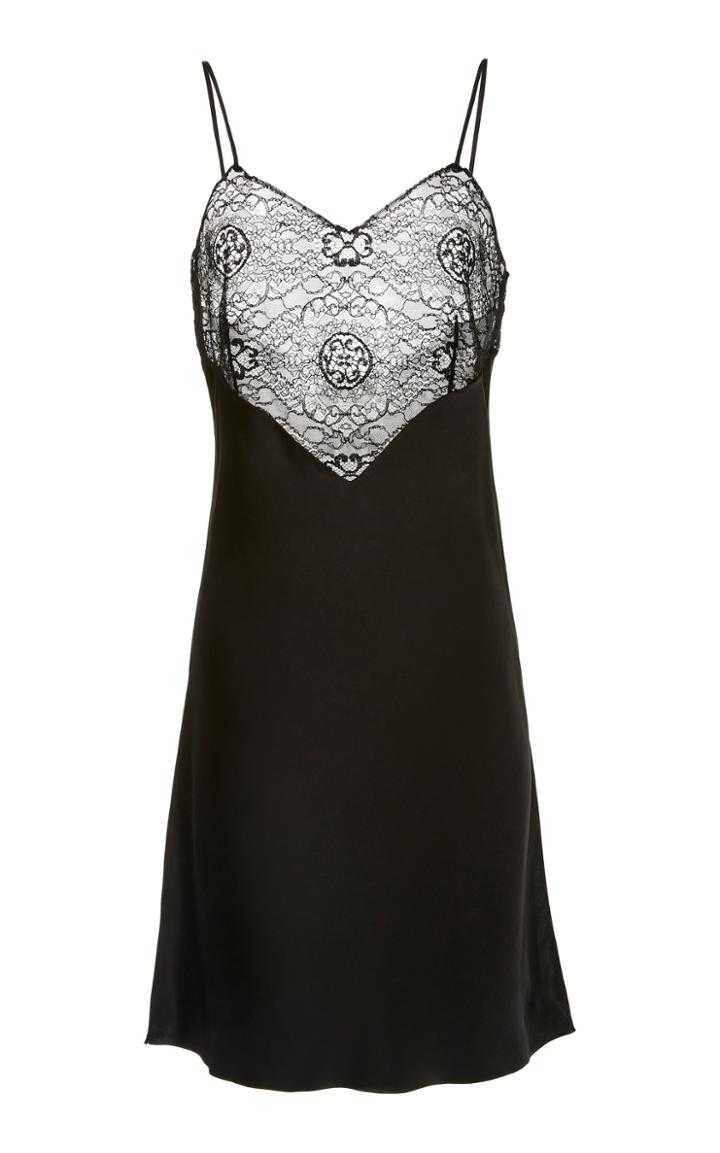 Marina Moscone Paneled Lace And Satin Top