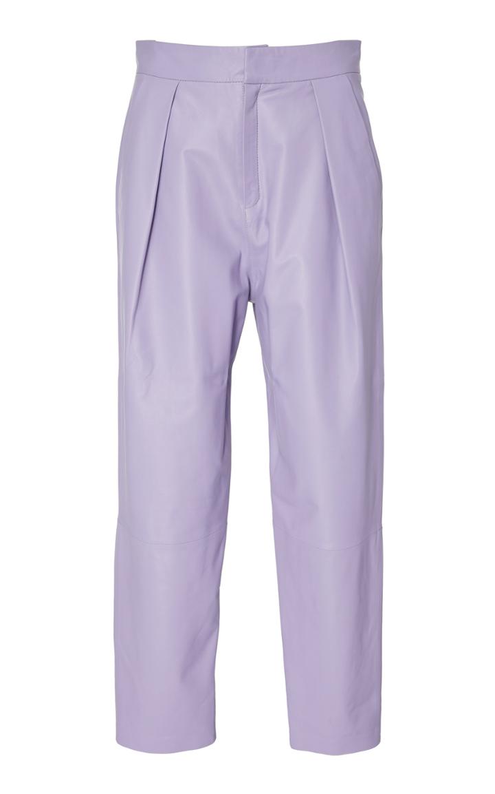Zeynep Aray Pleated Leather Pants