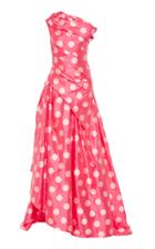 Carolina Herrera Polka Dot Draped Gown