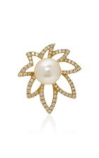 Yvonne Leon 18k Gold Pearl And Diamond Earring