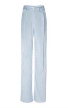 Sally Lapointe Belted Satin Straight-leg Pants