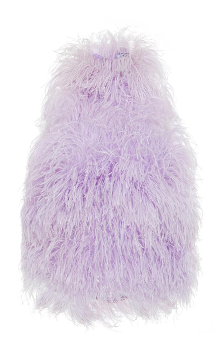 Moda Operandi Attico Ostrich Feather-embellished Halter Top Size: 36