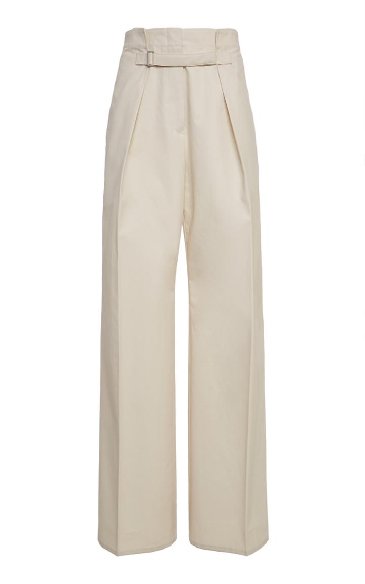 Moda Operandi Jil Sander Wide Leg Front-clasp Cotton Pant