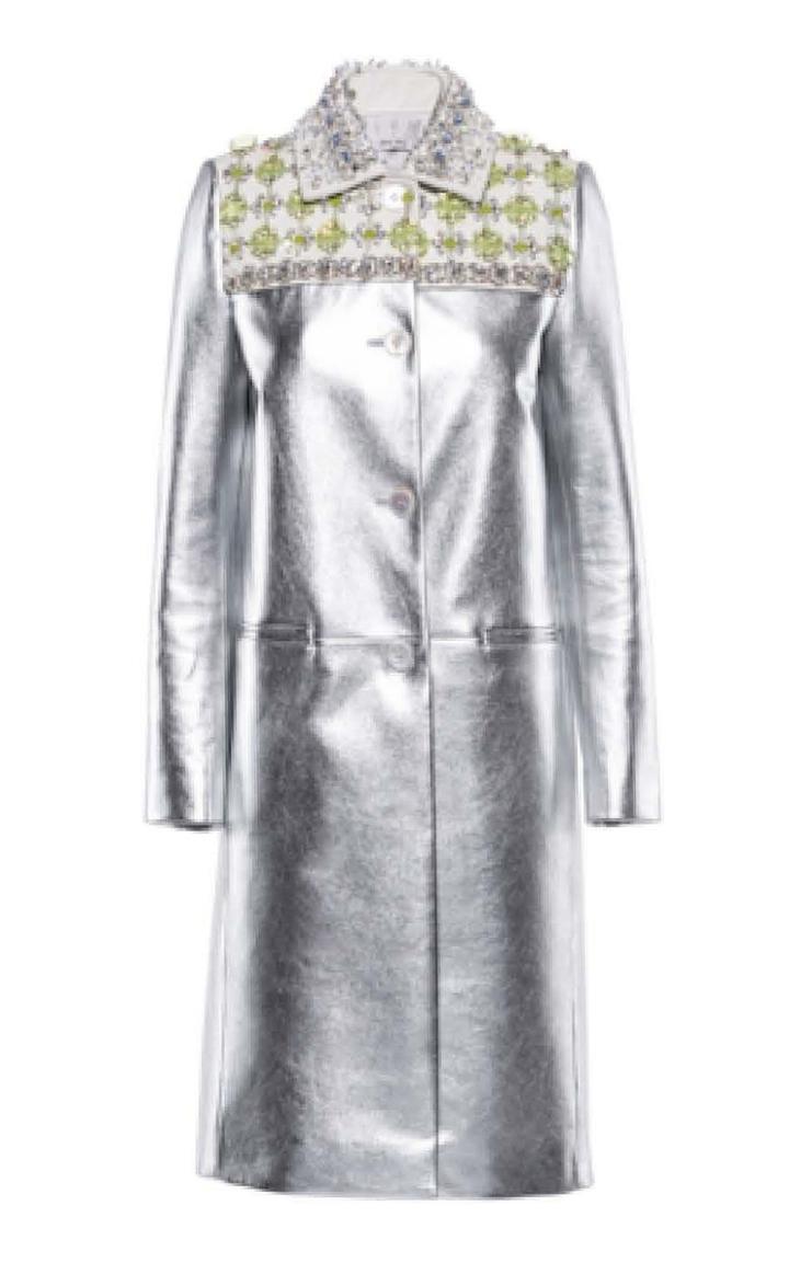 Moda Operandi Miu Miu Embroidered Leather Coat