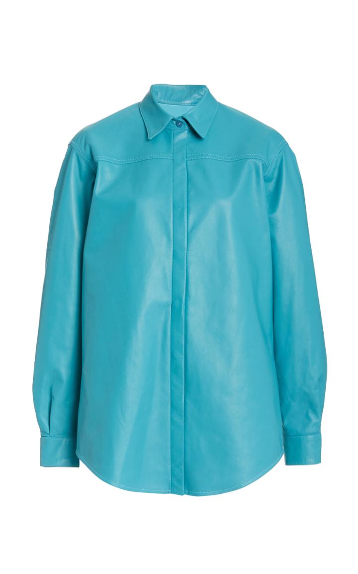 Moda Operandi Oscar De La Renta Leather Button Down Shirt