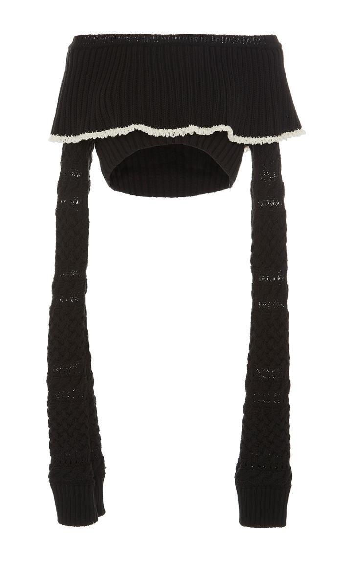 Philosophy Di Lorenzo Serafini Ruffled Off The Shoulder Crop Top