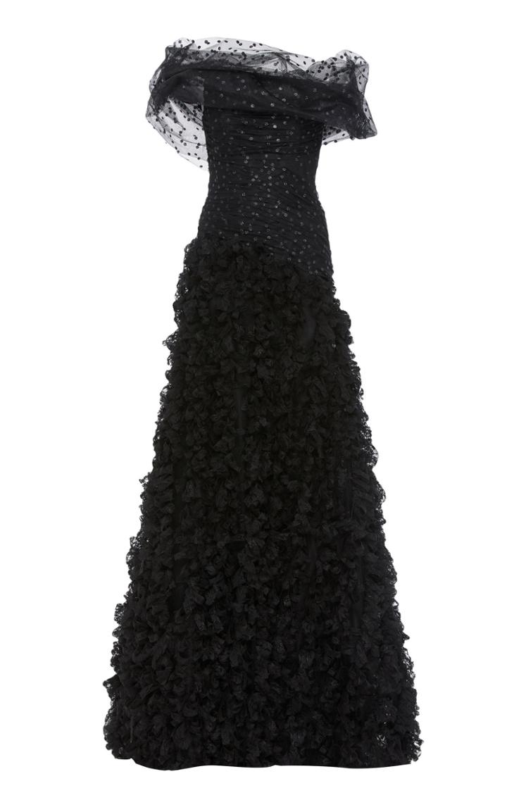 Rodarte Glitter Dot Hand-draped Gown