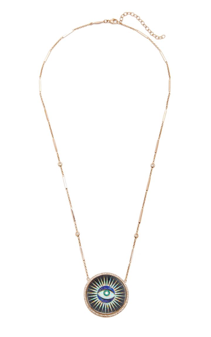 Jacquie Aiche One Of A Kind 14k Rose Gold Eye Burst Necklace