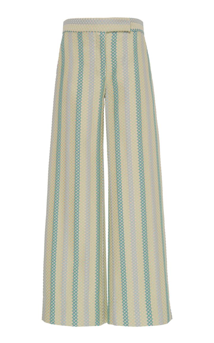 Luisa Beccaria Striped Cotton Blend Pant