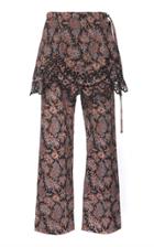 Paco Rabanne Layered Floral-print Cotton Flared Pants