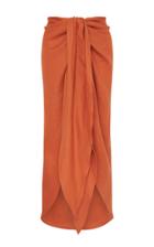 Bondi Born Draped Linen Twill Midi Skirt