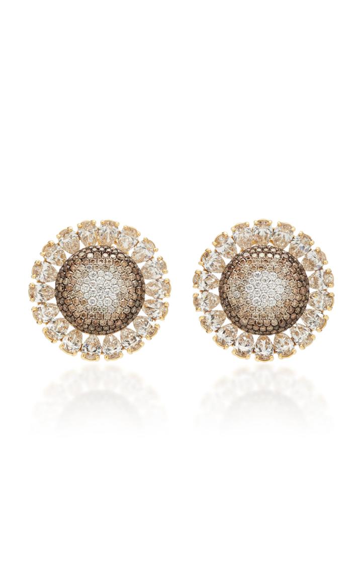 Martin Katz I8k Gold Cognac Diamond Earrings