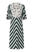 Emilia Wickstead Magnolia Striped-patterned Crepe Midi Dress