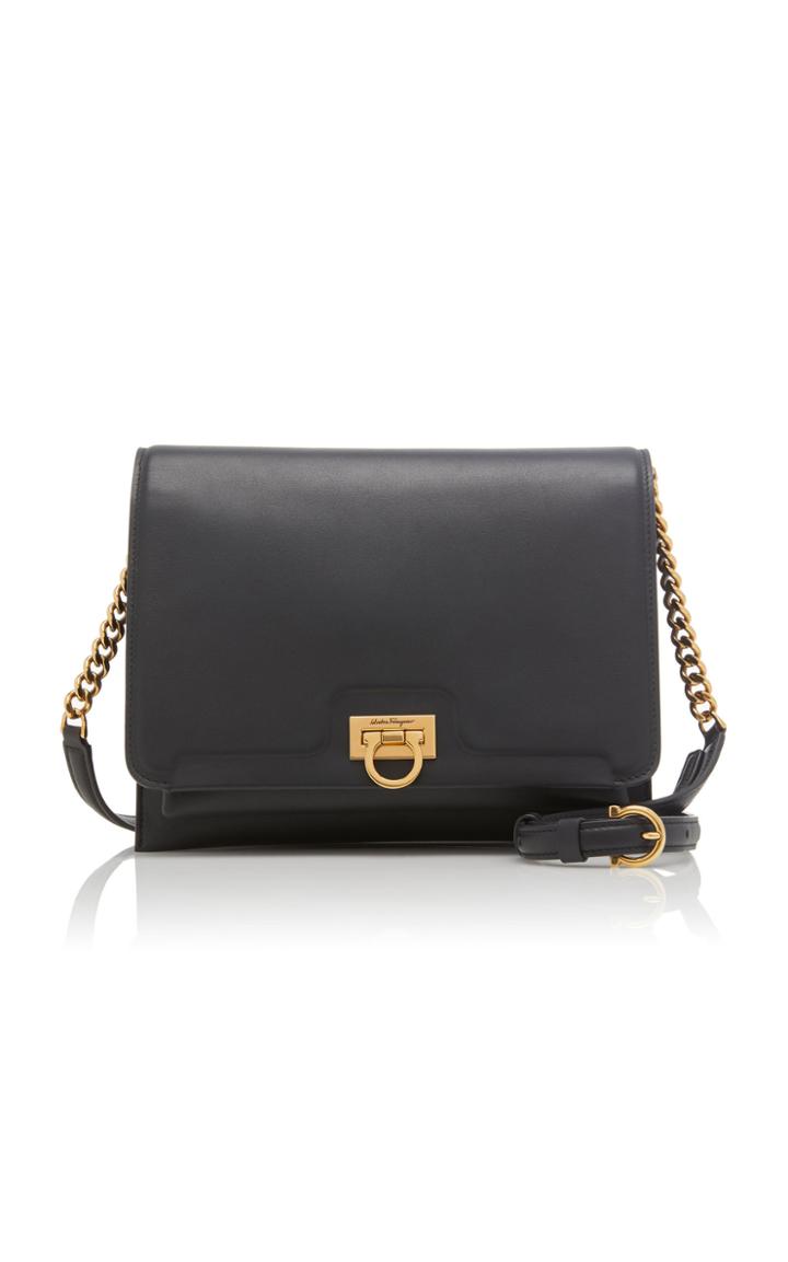 Salvatore Ferragamo Gancio Square Leather Flap Bag