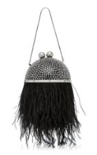 Marzook M'o Exclusive Mini Crystal Orb Shoulder Bag With Feathers