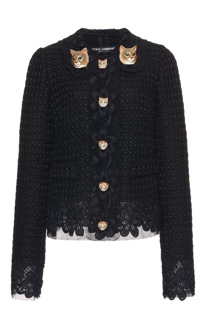 Dolce & Gabbana Cat Button Embroidered Jacket
