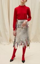 Goen.j Metallic Foil Midi Skirt