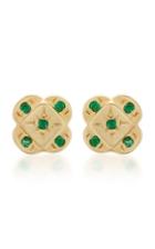 Scosha Endless Knot 10k Gold And Emerald Earrings
