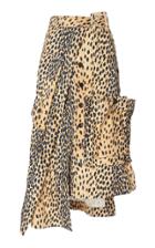 Jacquemus Deconstructed Button-front Animal-print Midi Skirt