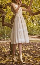 Costarellos Bridal Chantilly Lace Mid Length Dress