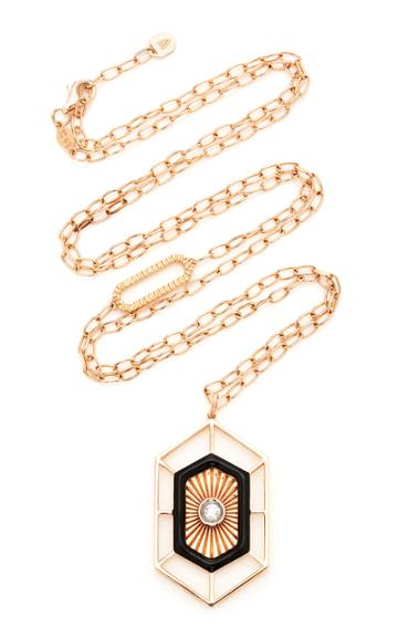 Melis Goral Matisse 14k Gold Diamond And Enamel Necklace