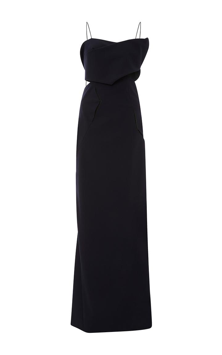 Zac Posen Tropical Wool Column Gown