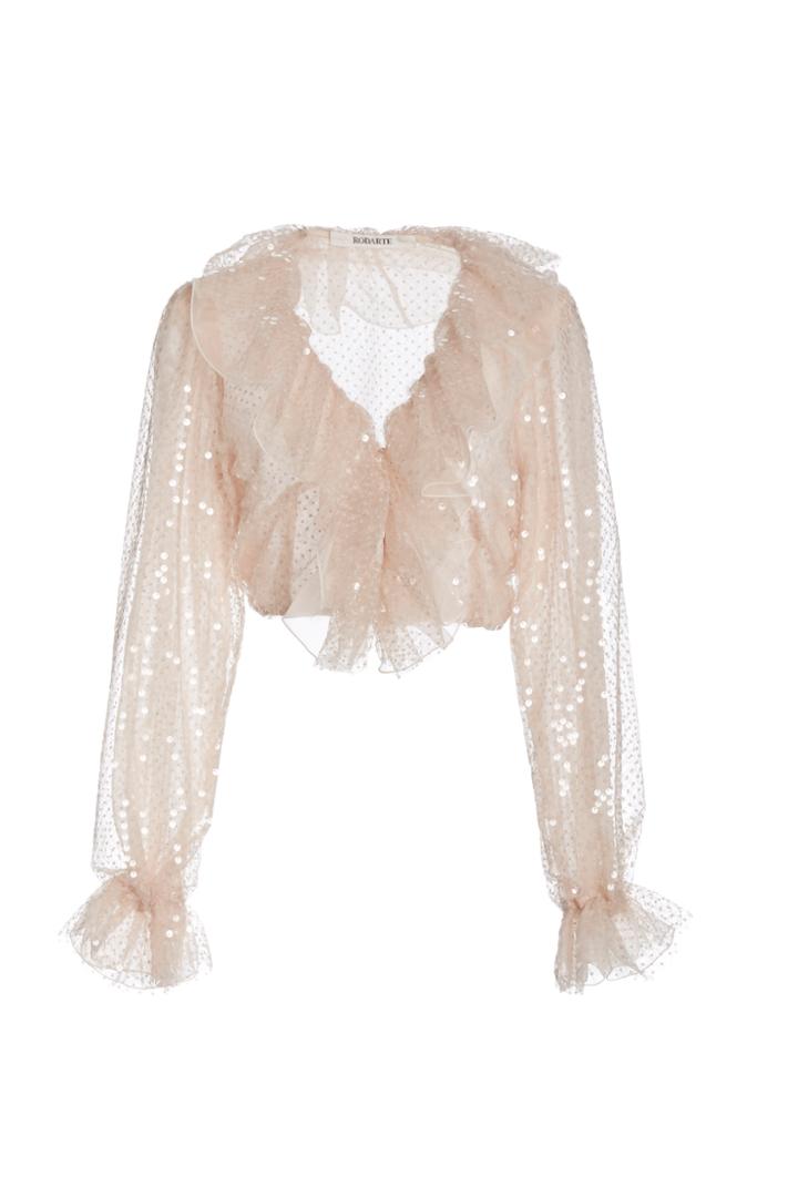 Moda Operandi Rodarte Ruffle-trimmed Sequined Tulle Crop Top