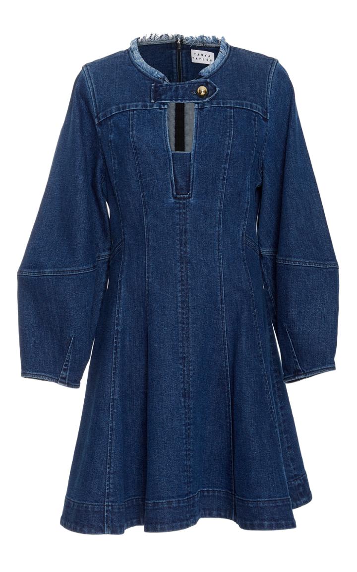 Tanya Taylor Denim Cybil Dress