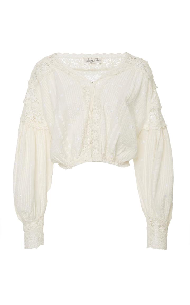 Loveshackfancy Florence Embroidered Lace Top