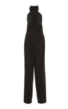 Salvatore Ferragamo Belted Halter Wool Jumpsuit